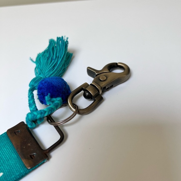 Dog lover keychain. ‘Park=Life.’ Antique brass clip. Pompoms. - Picture 3 of 5